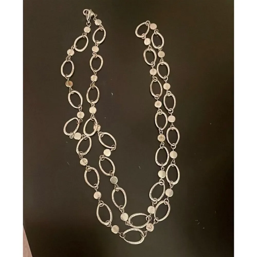 Premier Designs Vintage Silver Tone Statement Necklace Extra Long - Picture 1 of 2